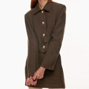 Babaton Brown Jacket with Gold Buttons